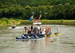 Floßfahrt auf der Weser
